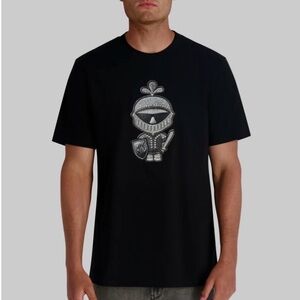 Karl Lagerfeld Paris Black Graphic Emoji Armour Embroidered T-Shirt R13A